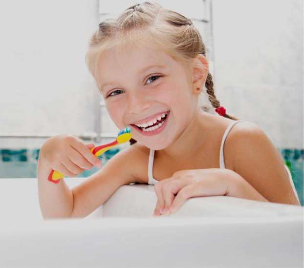 Picture of a girl brushing teeth